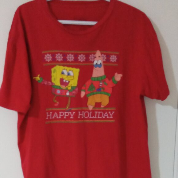 TSpongeBob Squarepants-shirt Happy Holiday Red Colour Large - Picture 2 of 5